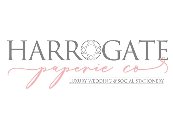 Harrogate Paperie Co logo with tagline luxury wedding and social stationery