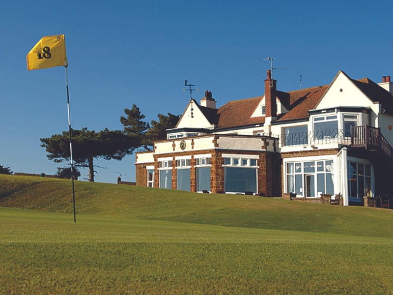 Exterior shot of Hunstanton Golf Clubs clubhouse from the 18th