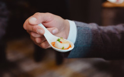 Scallop canapes close up Craig Jacob Photography