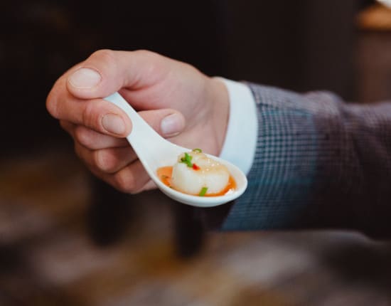 Scallop canapes close up Craig Jacob Photography