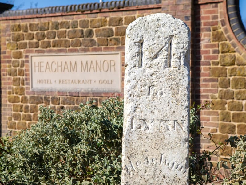 Way stone From Heacham to Kings Lynn Outside the Entrance