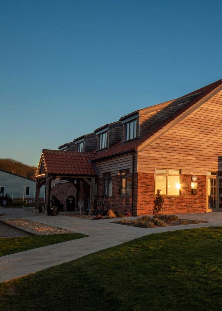 The Pavilion Exterior View in Sunset