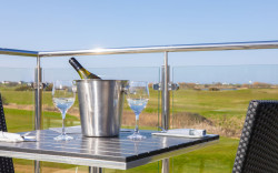 The Pavilion Terrace View with Wine