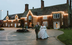 Hager Wedding Exterior Hotel with Lights- Credit Esther Wild Photography