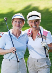 Ladies Pairs Playing Golf