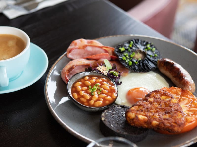 Full English Breakfast with Black Coffee