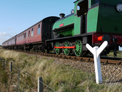 North norfolk railway low down view of train