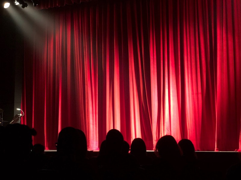 Panto Theatre Stage with Red Curtain