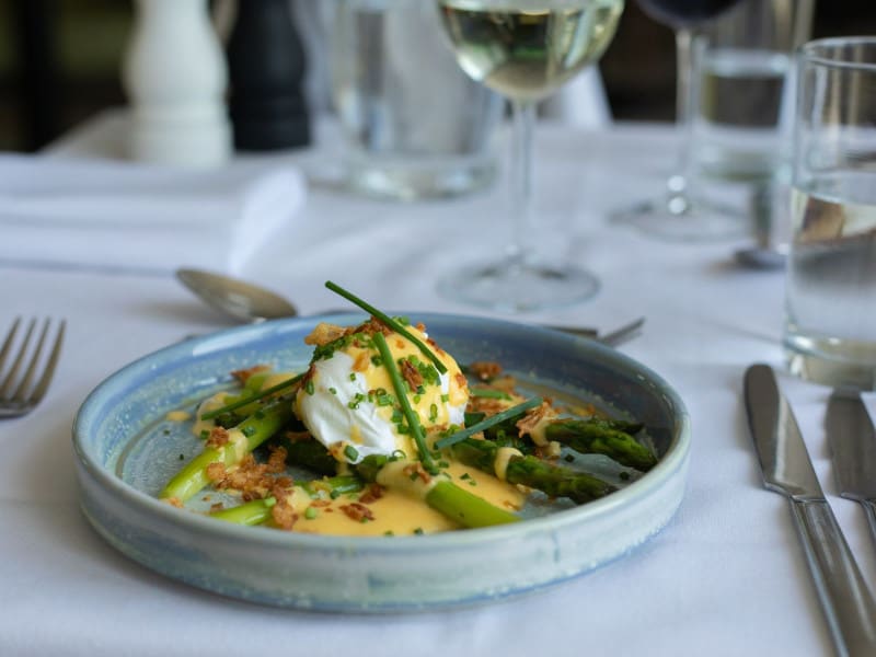 No. 82 Poached Egg and Asparagus Starter