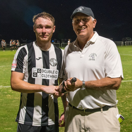 Paul Searle awarding man of the match Heacham FC