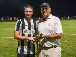 Paul Searle awarding man of the match Heacham FC