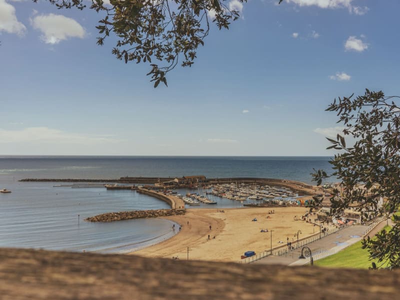 View of Lyme Regis beach.