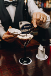 Barman making cocktail