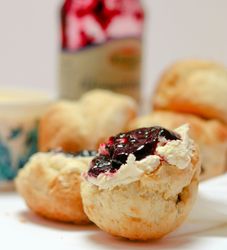 Scone with jam and cream