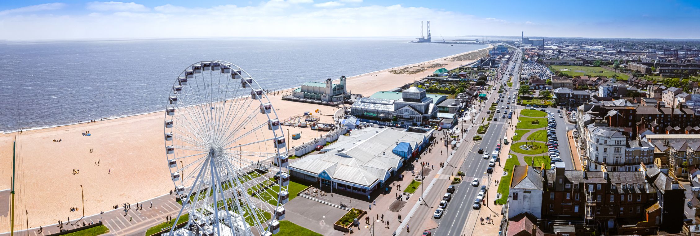 Aerial view of great yarmouth seafront
