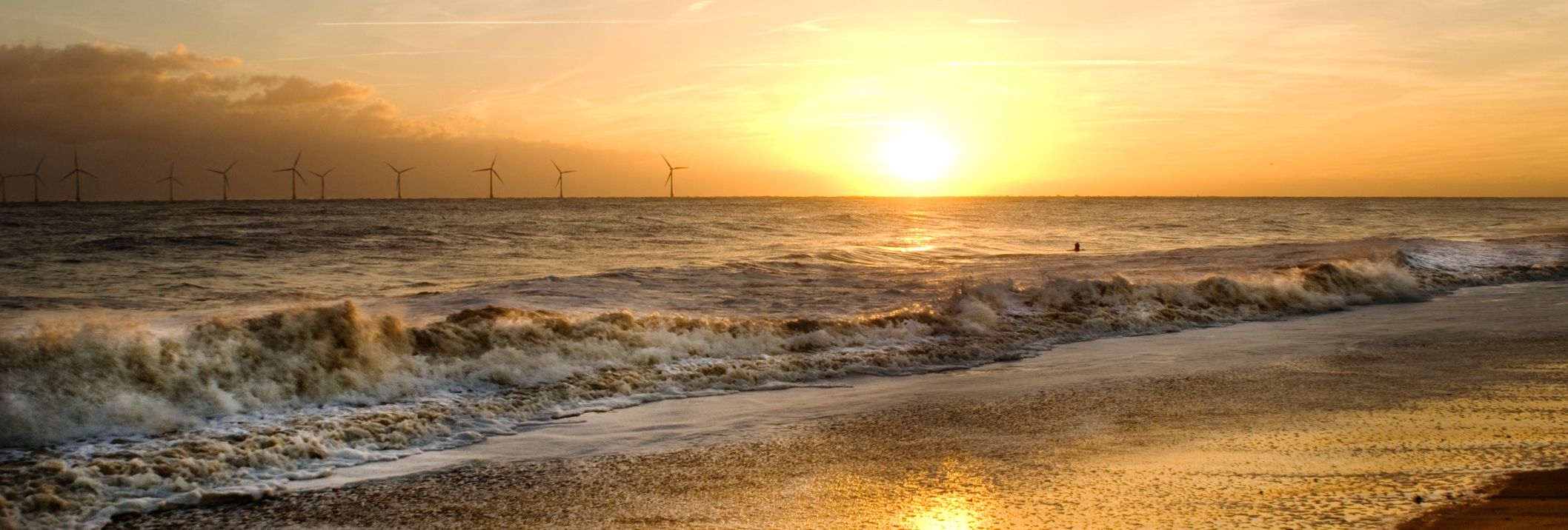 Sunset view from Great Yarmouth beach
