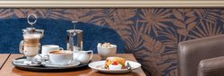 Coffee and scones on the table at Bar Fizz in Imperial Hotel