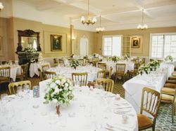 Dining room set up for a wedding