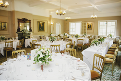 Dining room set up for a wedding