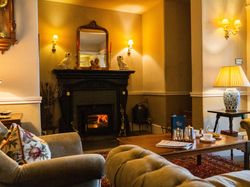 Cosy sofas and fireplace