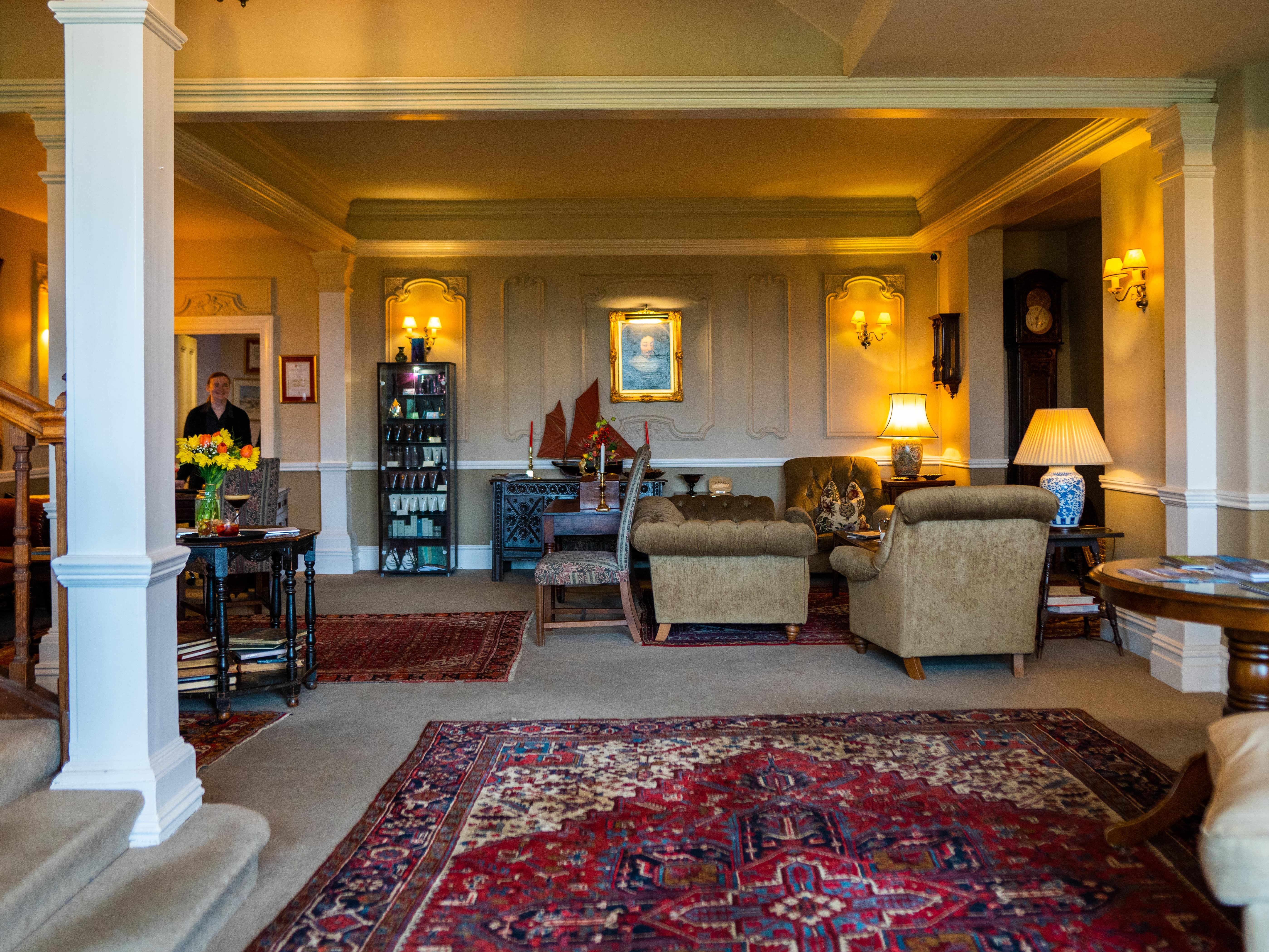 Stairway that leads to a cosy seating area