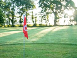 Red flag on golf course