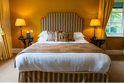 Double bed with gold theme