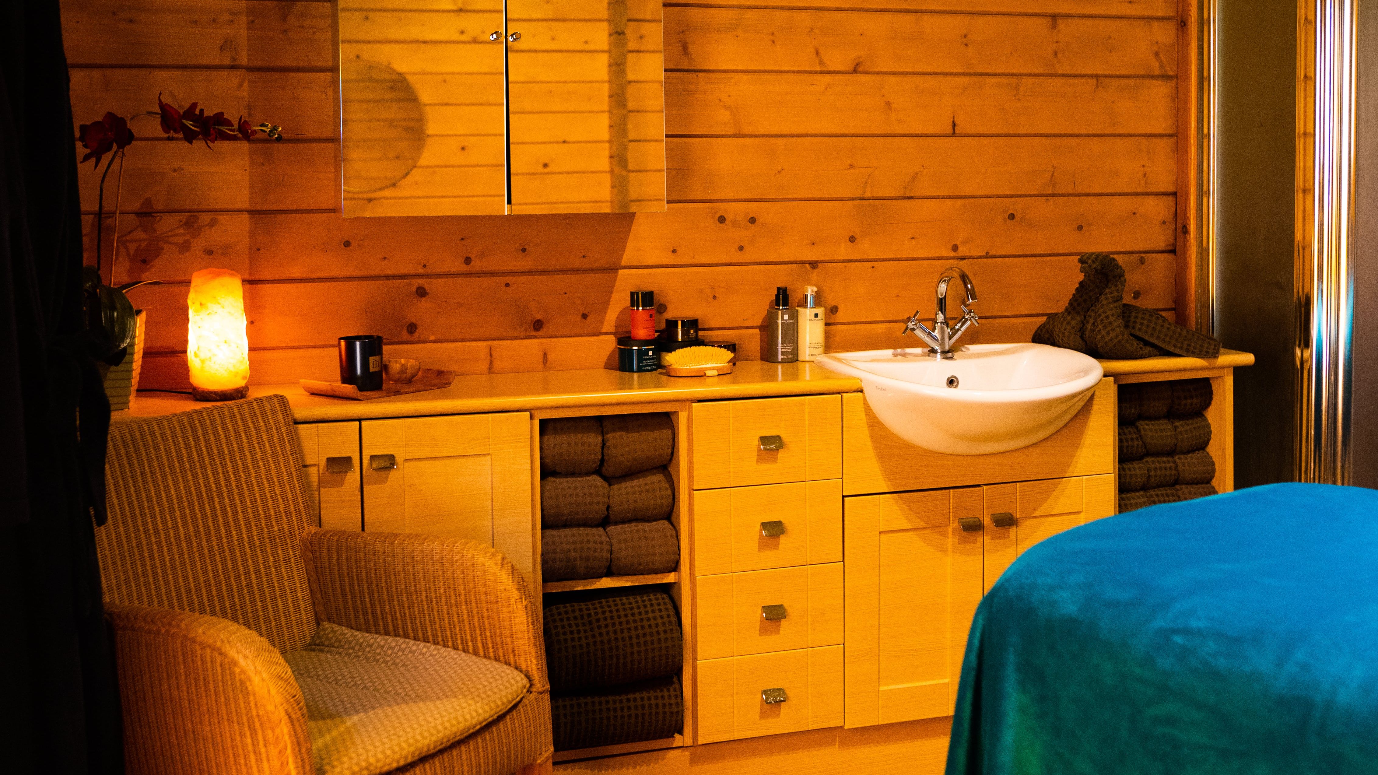 Spa Room with bed and armchair