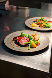 Two plates if fine dining food