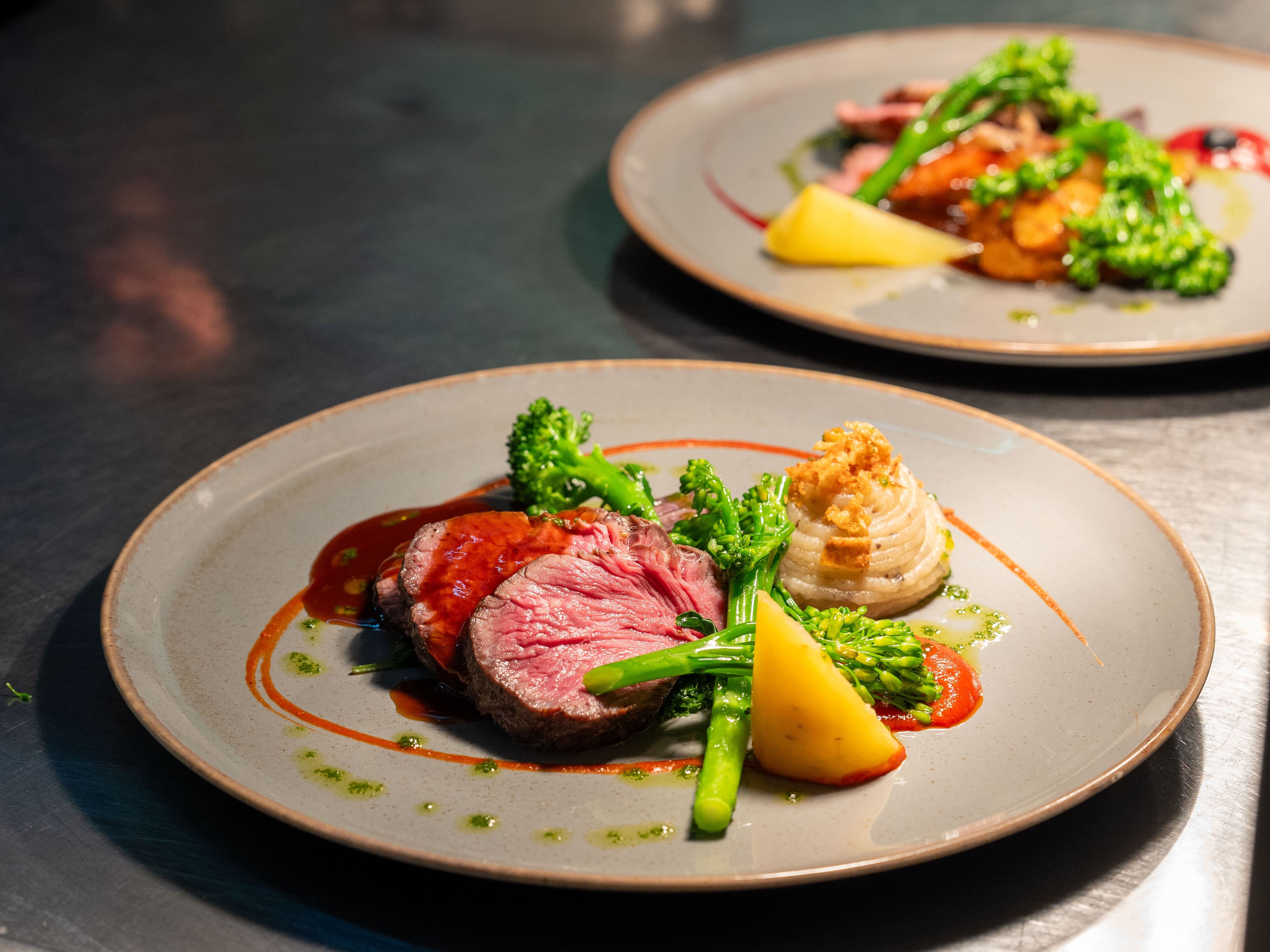 Two plates if fine dining food