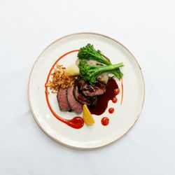 Plate of food neatly presented