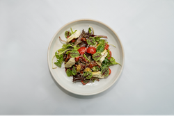 Plate of food neatly presented