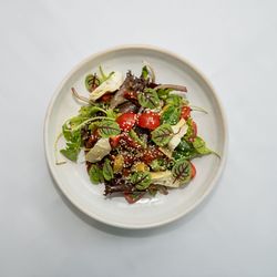 Plate of food neatly presented