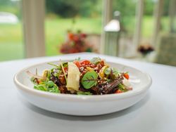 Bowl of fresh salad leaves for locally sourced box