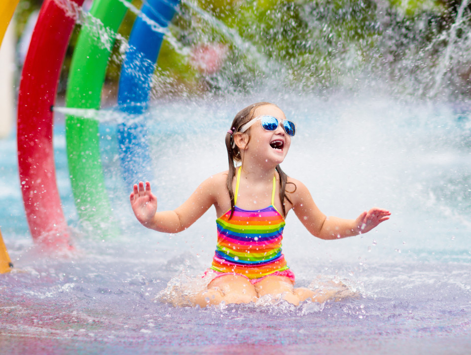 Child playing in water