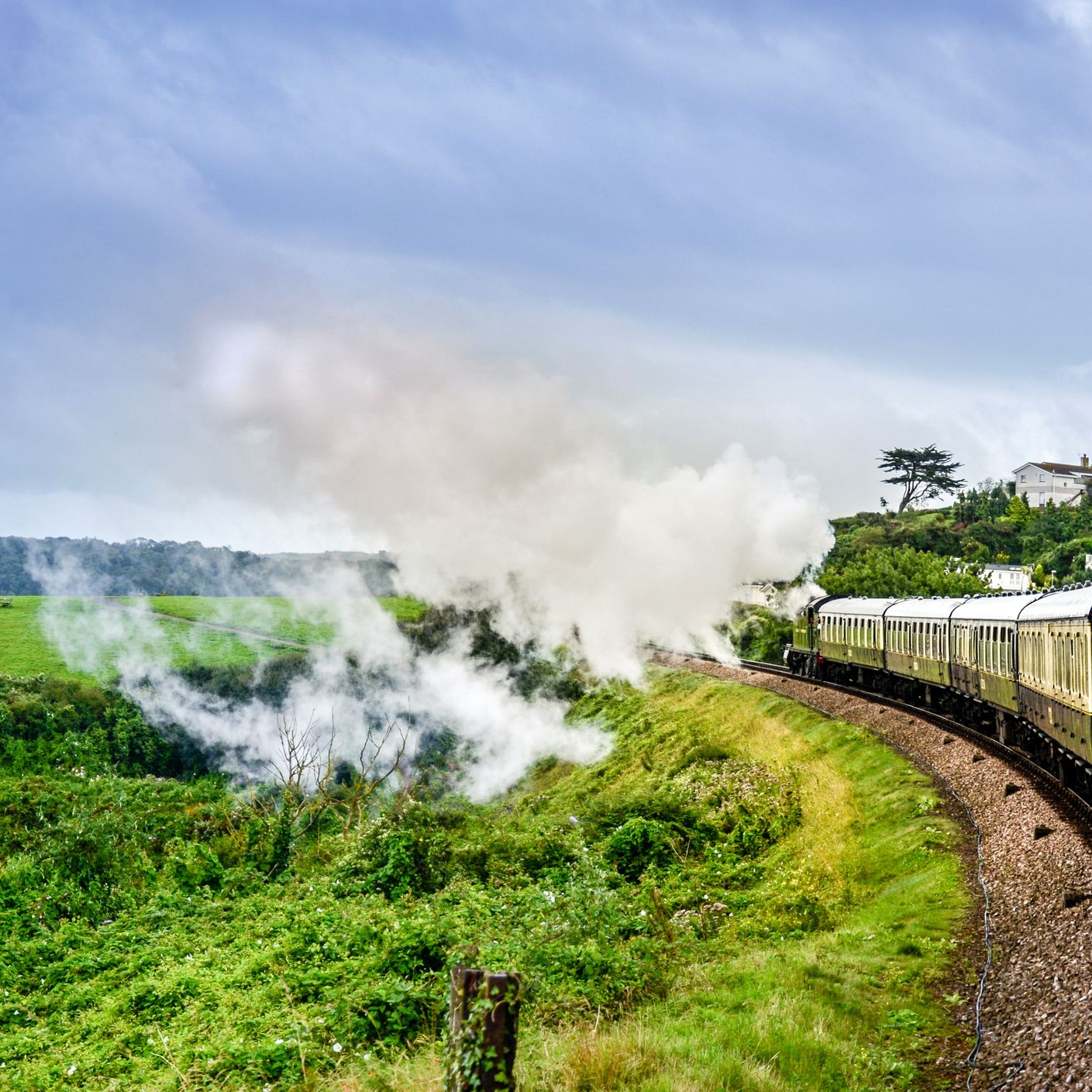Dartmouth Steam Railway overlooking the beautiful Devon countryside