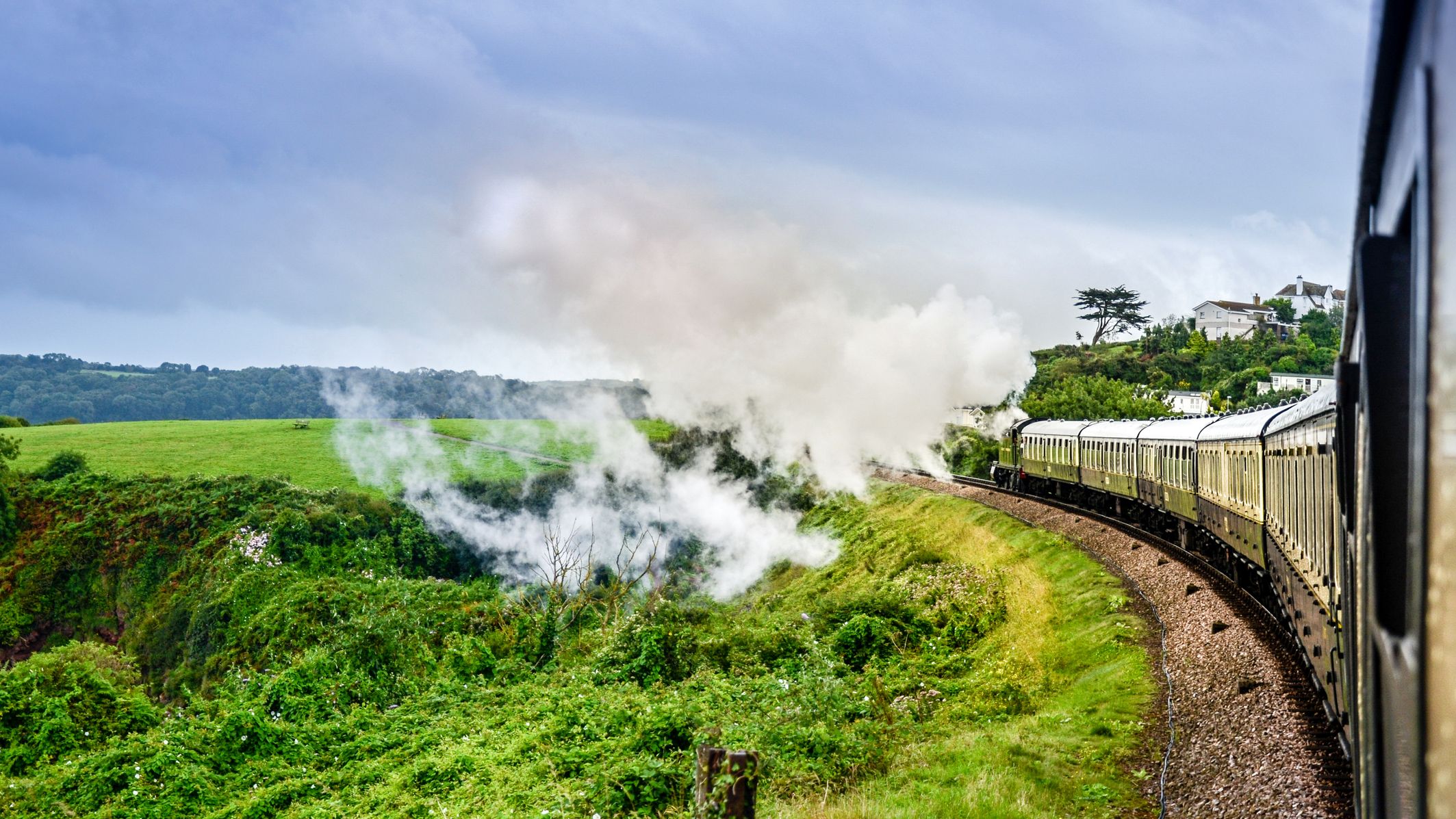 Dartmouth Steam Railway overlooking the beautiful Devon countryside