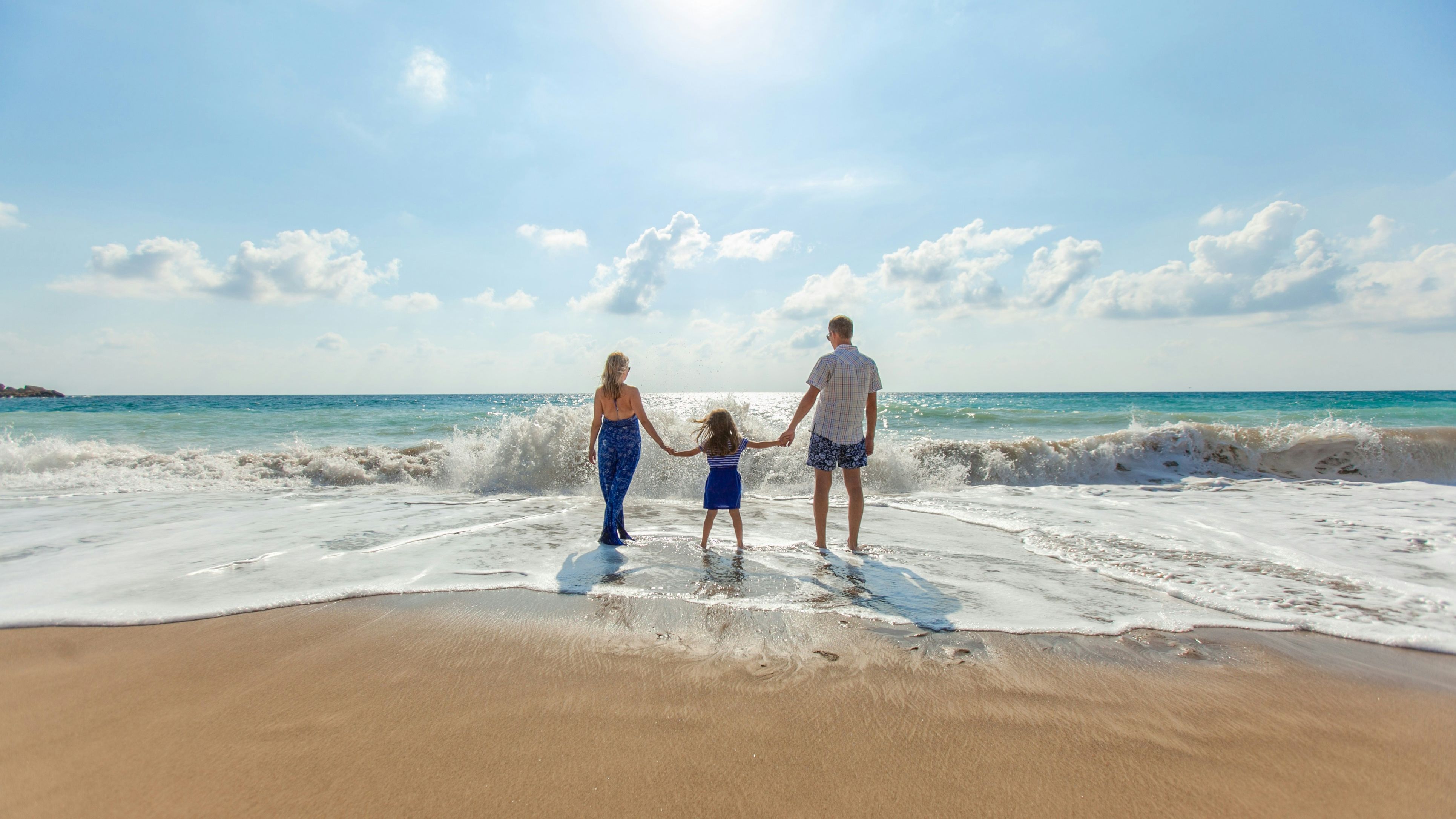 Family on beach