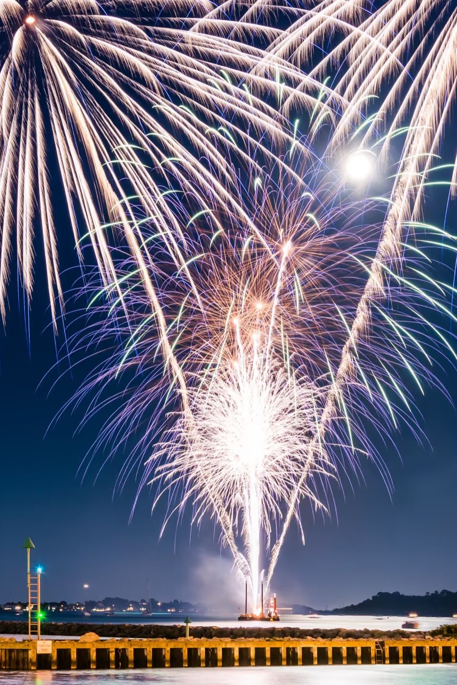 Summer fireworks overlooking Poole Quay