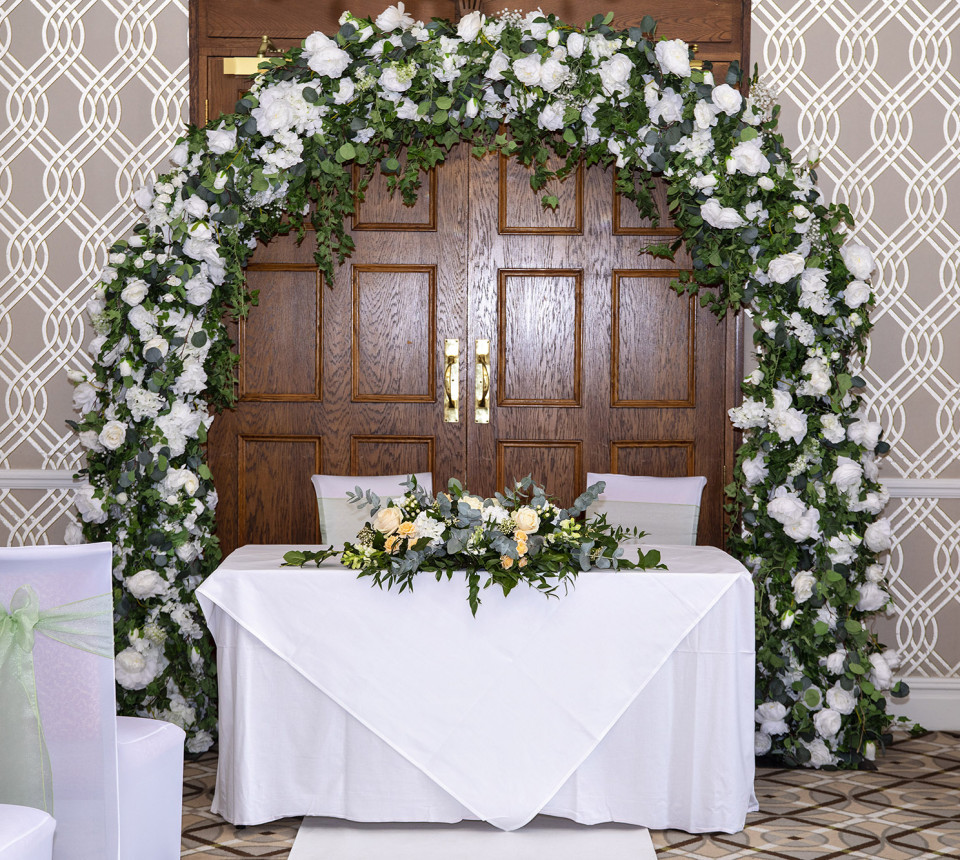Ceremony set up in library