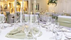 Garden suite set up for wedding with green theme