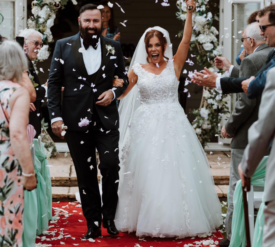 Couple celebrating their marriage