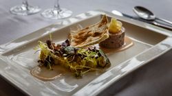 terrine with melbar toast and salad