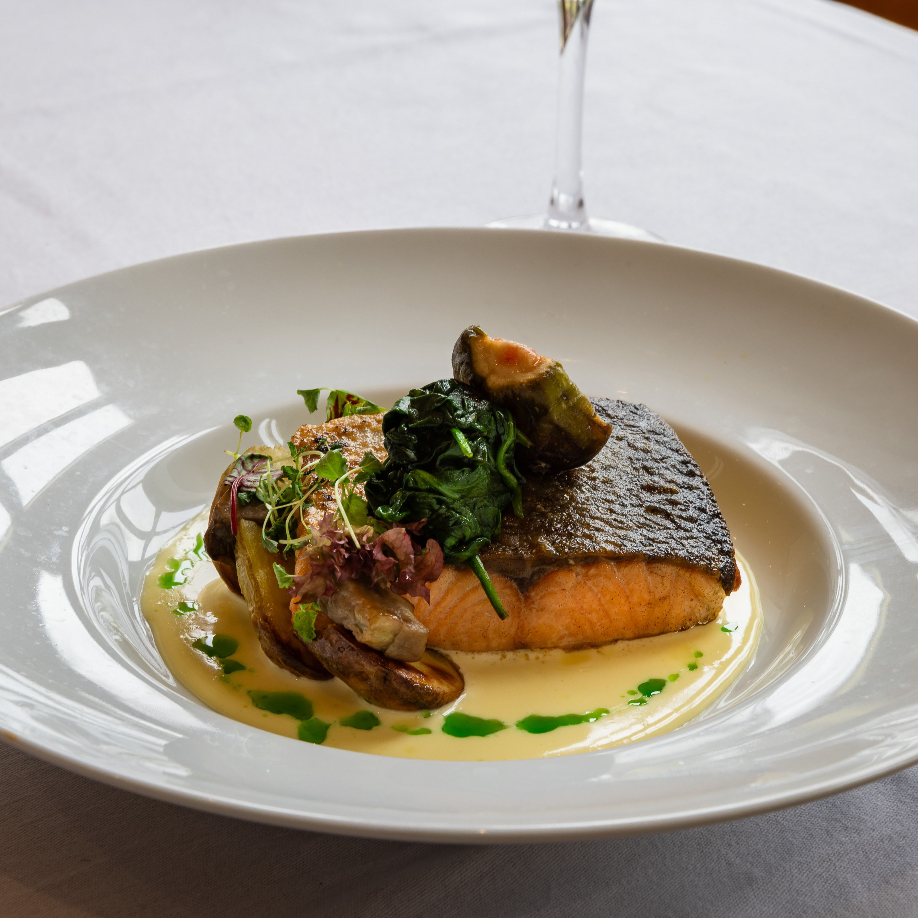 fish served with a creamy sauce