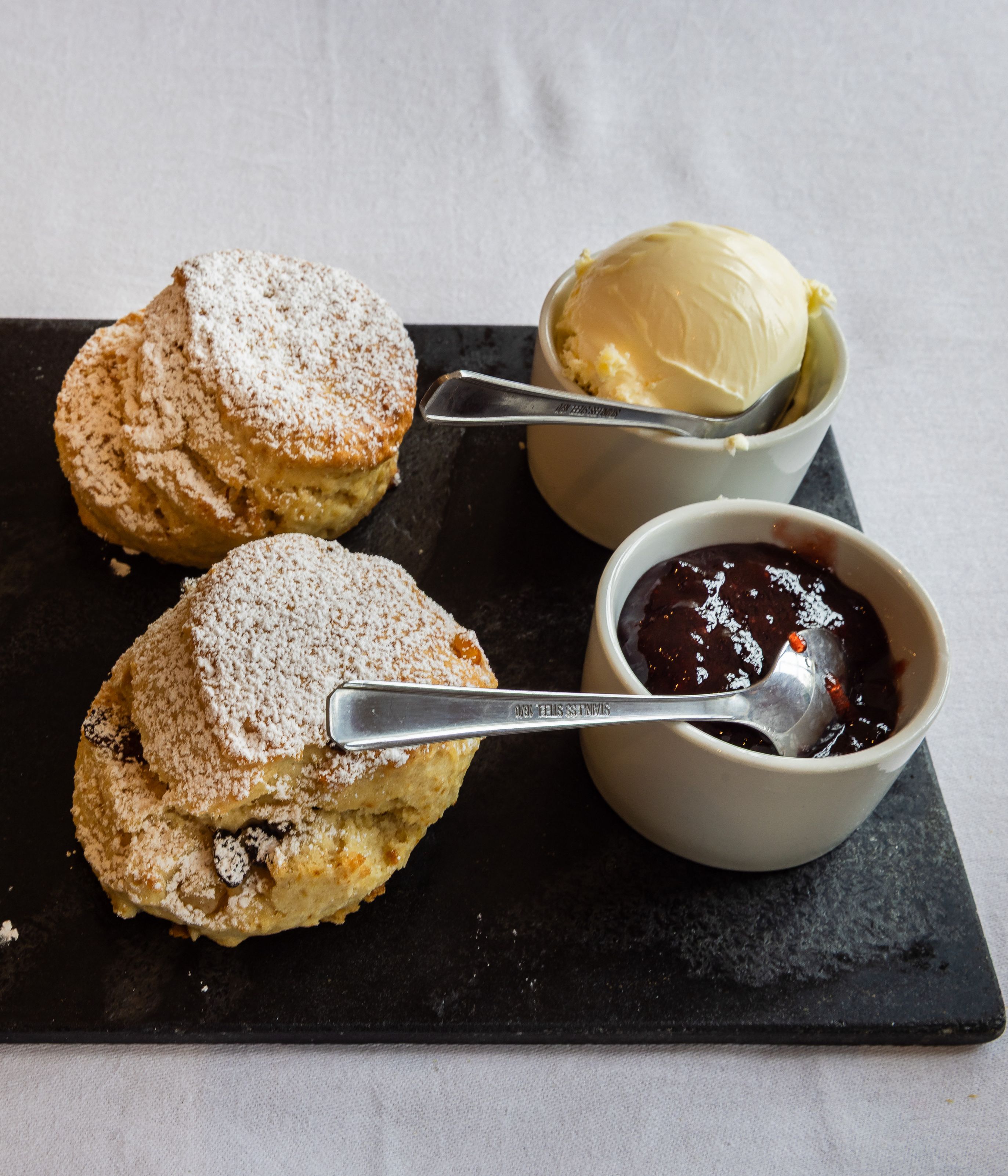 scones with cream and jam