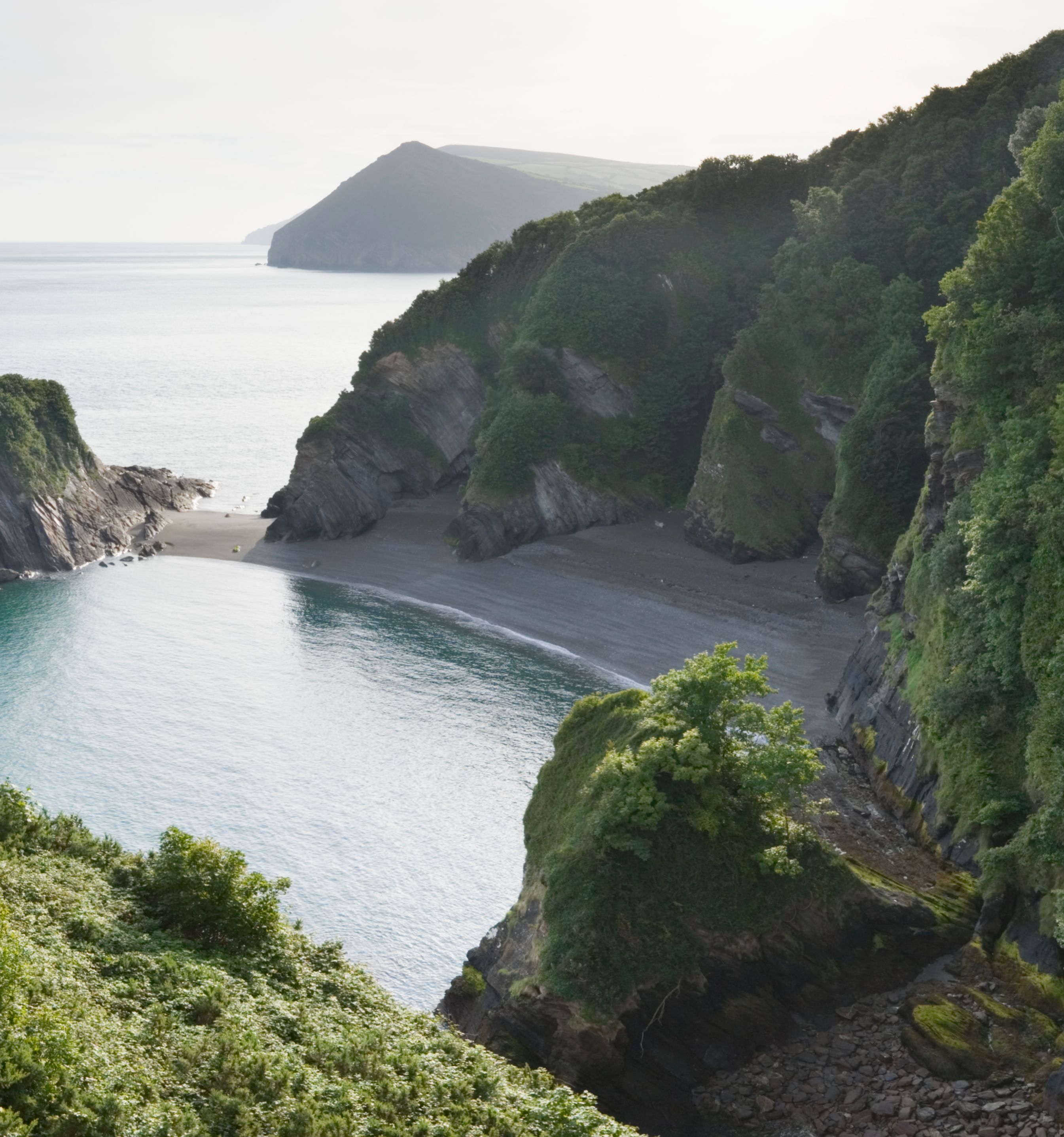 A secluded Cove in Combe Martin Bay with Hangman Point