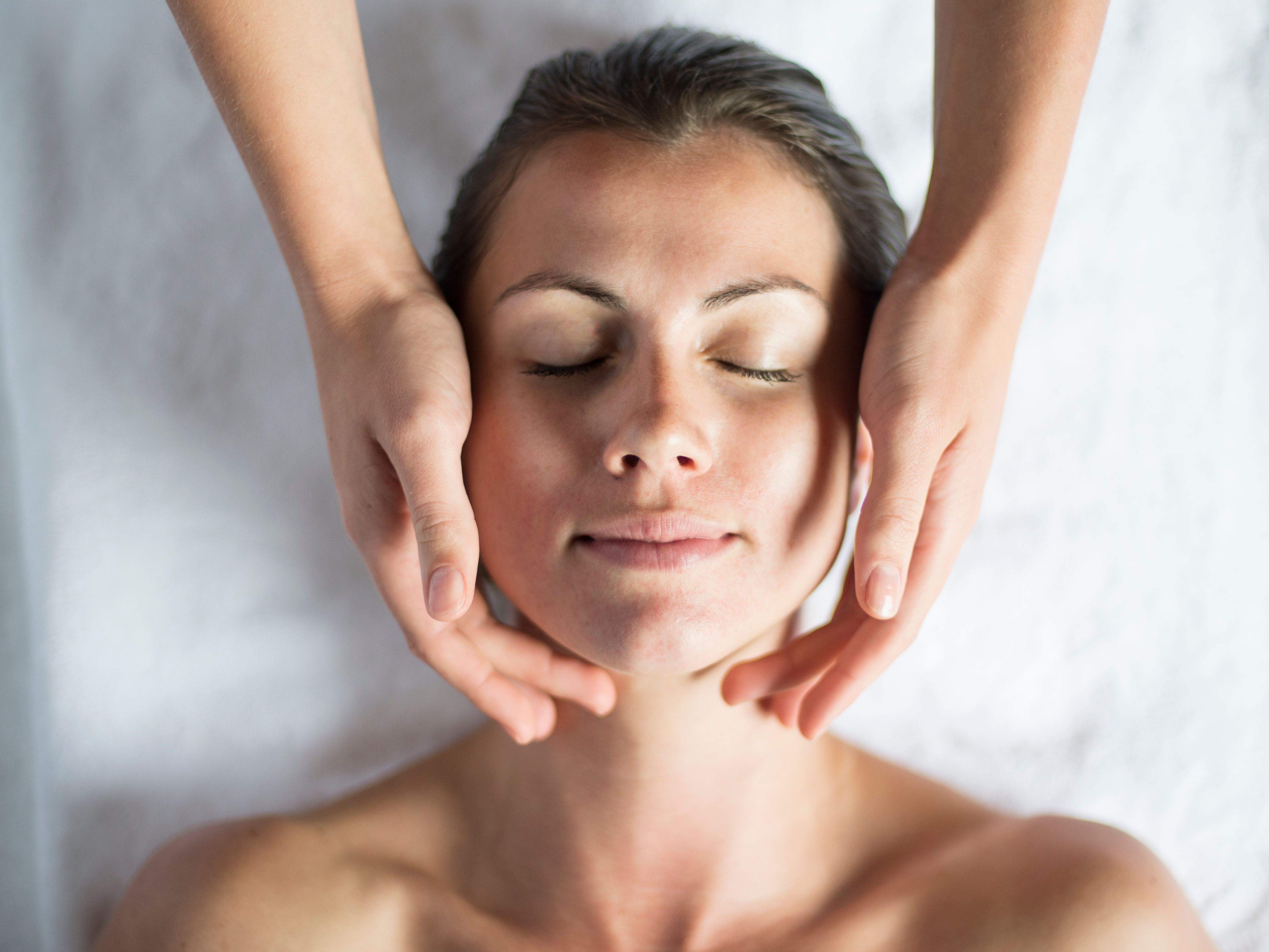 Woman getting a facial