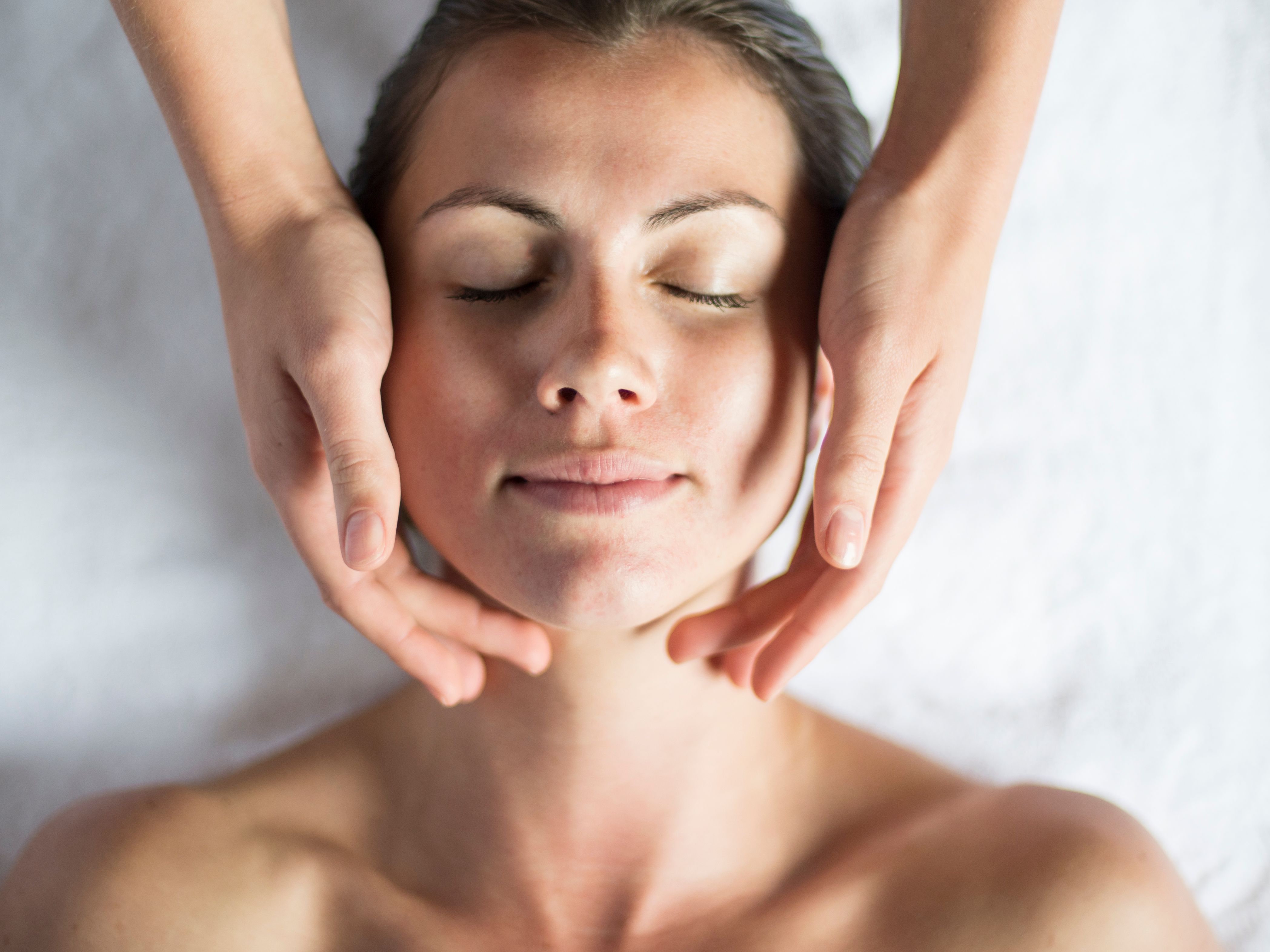 Woman getting a facial
