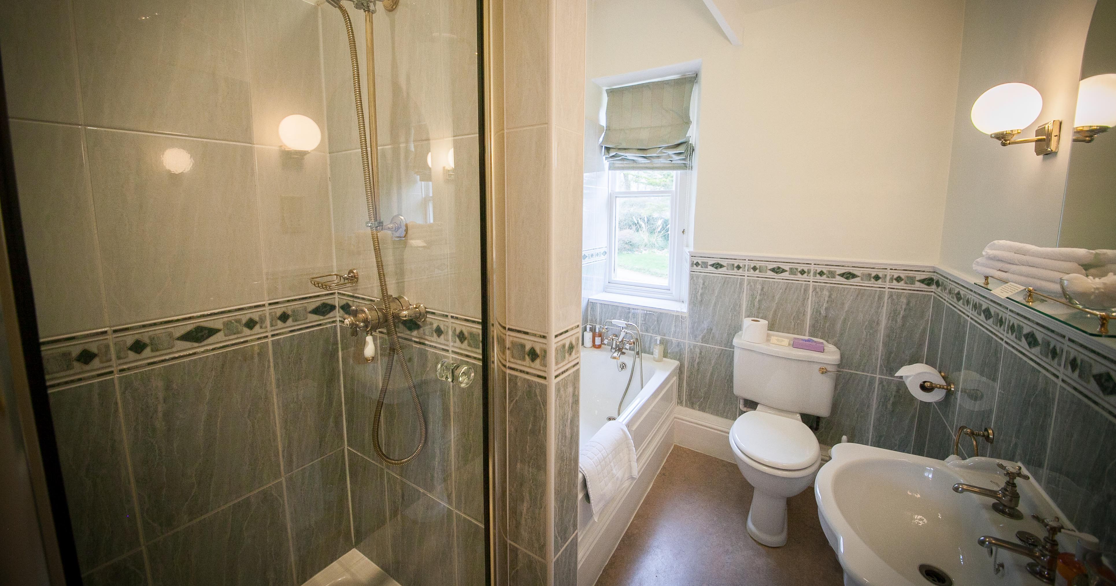 Walk in shower and bath