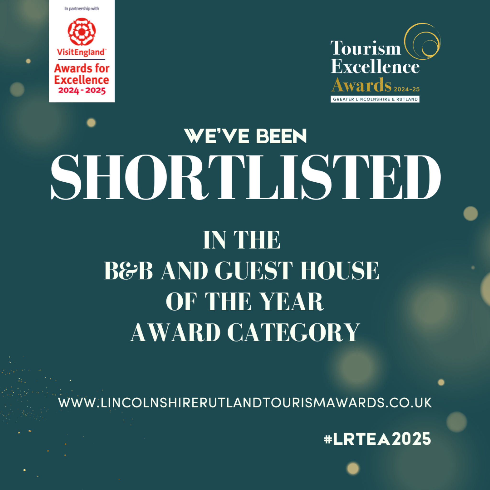 The Old Posthouse B&B is shorlisted in the Tourism Excellence Awards 2025 in the B&B and Guest House of the Year category for Lincolnshire and Rutland